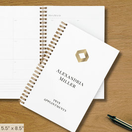 Agenda Elegante Logotipo de oro blanco