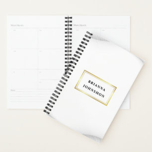 Agenda Elegante Lujo Boutique White Gold Business