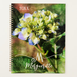Agenda Elegante "M" Monograma Floral Hydrangea Planner