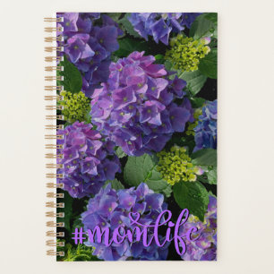 Agenda Elegante magenta púrpura azul verde hidrangea flor