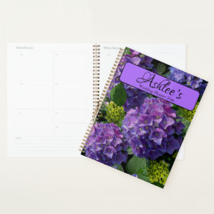 Agenda Elegante magenta púrpura azul verde hidrangea flor