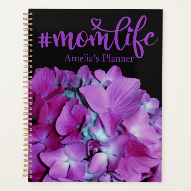 Agenda Elegante magenta púrpura hidrangea floral (Anverso)