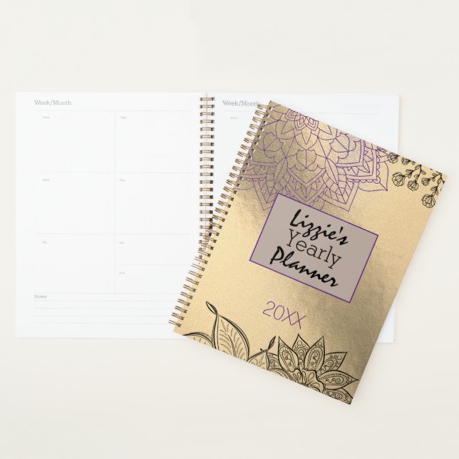 Agenda Elegante Mandala en Gold Planner (Demostración)