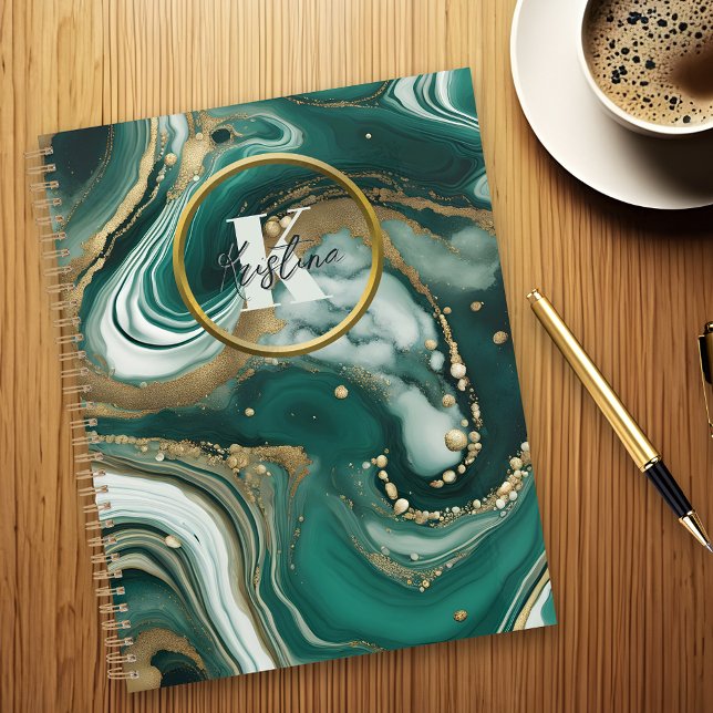 Agenda Elegante Mármol verde esmeralda con erizos de oro (Subido por el creador)