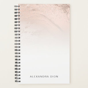 Agenda Elegante minimalista purpurina de cobre rosa de or