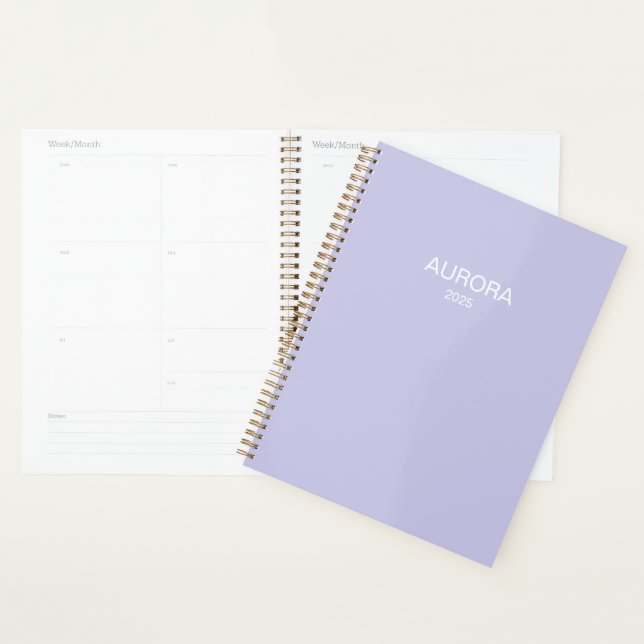 Agenda Elegante Misty Lilac Nombre Personalizado - (Demostración)