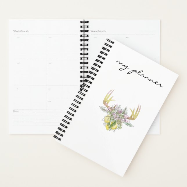 Agenda Elegante Moda Moderna Ropa Dorada de Antler Rosa # (Demostración)