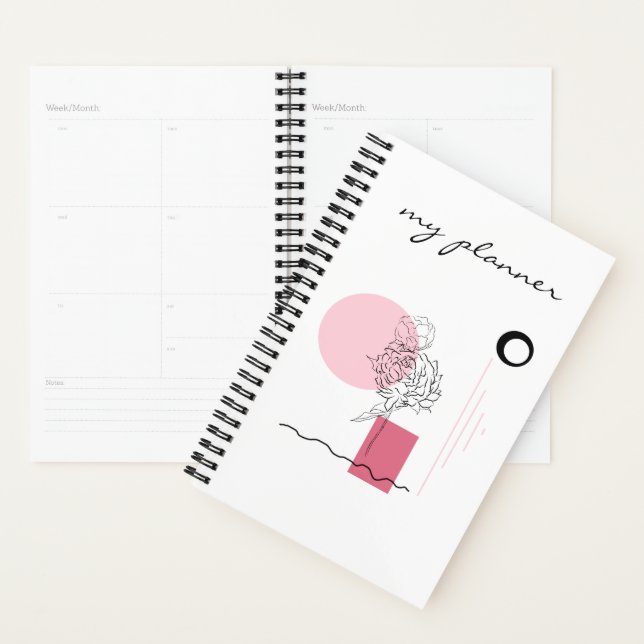 Agenda Elegante Moda moderna Simple Resumen Rosa (Demostración)