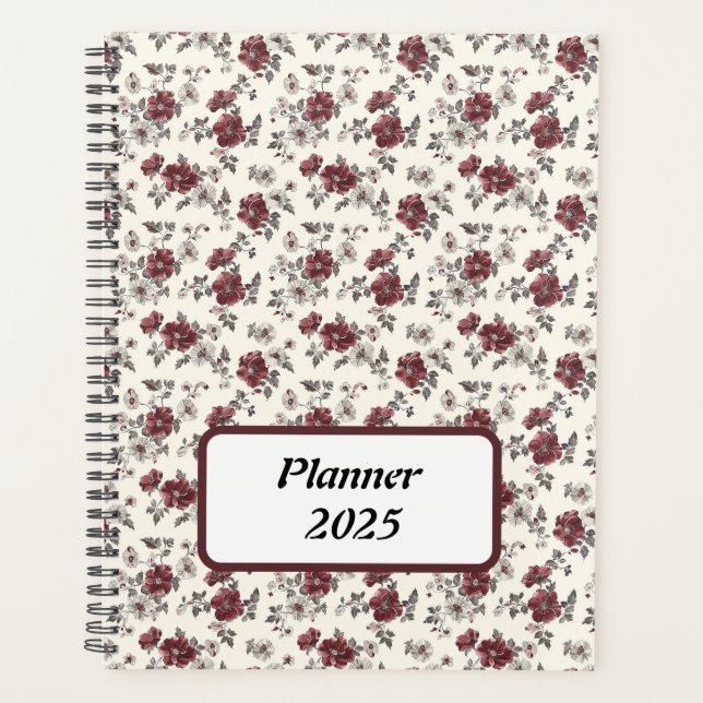 Agenda Elegante Moda Rústica Elegante Floral Romántica (Anverso)