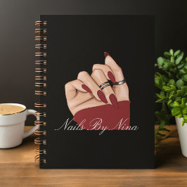 Agenda Elegante Moda Typografía Salón de Belleza Nail Neg