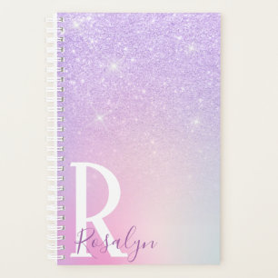 Agenda Elegante moderno elegante purpurina negro oscuro