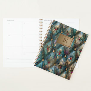 Agenda Elegante Moderno Vintage Cuero Colorido Diamantes