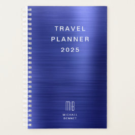 Agenda Elegante Monograma Azul Marino Viaje