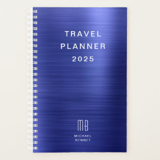 Agenda Elegante Monograma Azul Marino Viaje 