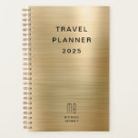 Agenda Elegante Monograma Faux Gold Travel<br><div class="desc">Elegante Monograma Faux Gold Travel Planner.</div>