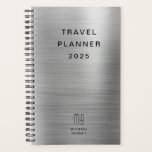 Agenda Elegante Monograma Faux Silver Gray Travel<br><div class="desc">Elegante Monograma Faux Silver Gray Travel Planner.</div>