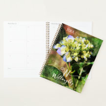 Elegante Monograma Floral Hydrangea Planner