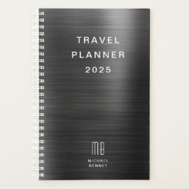 Agenda Elegante Monograma Negro Viaje
