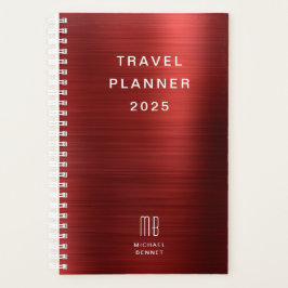 Agenda Elegante Monograma Rojo Viaje