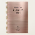 Agenda Elegante Monograma Rosa Viaje de Oro<br><div class="desc">Elegante Monograma Rosa Gold Travel Planner.</div>