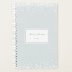 Agenda Elegante Monograma simple azul gris blanco Confett