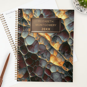 Agenda Elegante mosaico abstracto con negrita placa de br