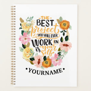 Agenda Elegante Motivación Inspiración Floral Cita