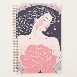 Agenda Elegante mujer abstracta planificadora rosa pacífi