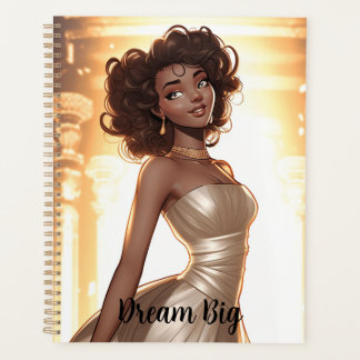 Agenda elegante, mujer, negro, hermoso, afroamericano