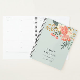 Agenda Elegante Naranja Dusky Azul Rubor Ambrosia Floral