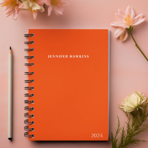Agenda Elegante Naranja vibrante Mensual Semanal Personal