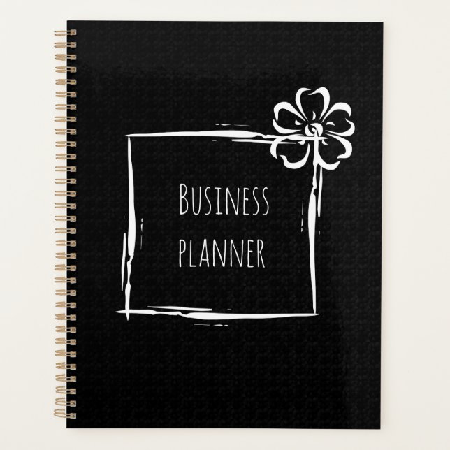 Agenda Elegante negocio blanco negro (Anverso)