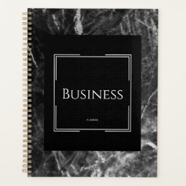 Agenda Elegante negocio blanco negro de mármol