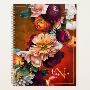 Agenda Elegante Nombre Botánico Floral Vintage Rústico