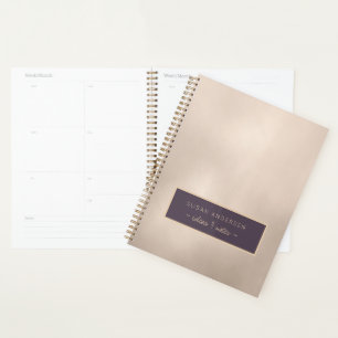 Agenda Elegante nombre de Relieve metalizado dorado de ma
