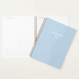 Agenda Elegante nombre personalizado azul en polvo -