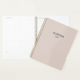 Agenda Elegante nombre personalizado Rubor Beige -