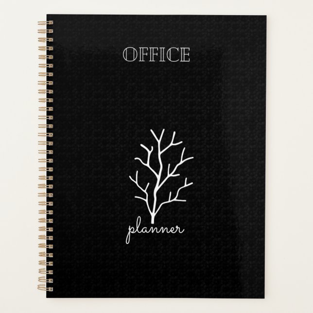 Agenda Elegante oficina blanca negra (Anverso)