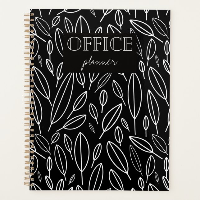 Agenda Elegante oficina l negocios blanco negro (Anverso)
