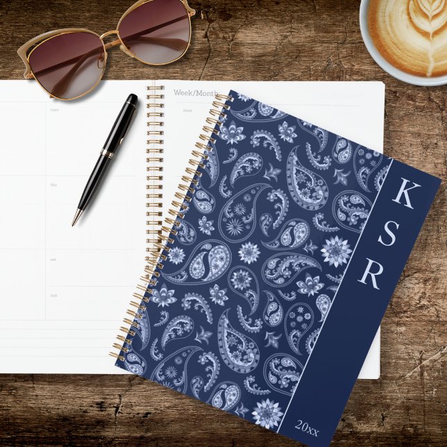 Agenda Elegante Paisley Azul (Subido por el creador)