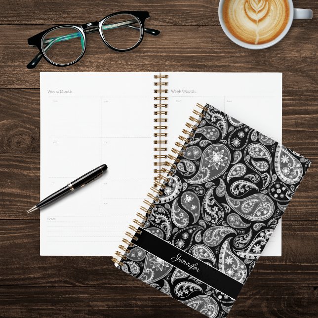 Agenda Elegante paisley negra (Subido por el creador)