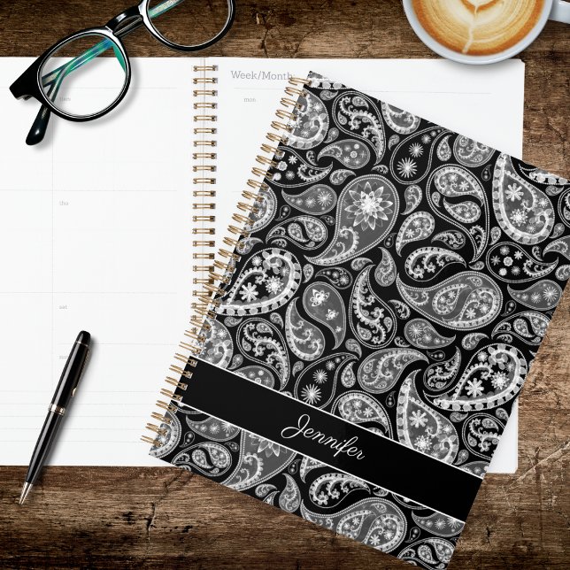 Agenda Elegante Paisley Negro (Subido por el creador)