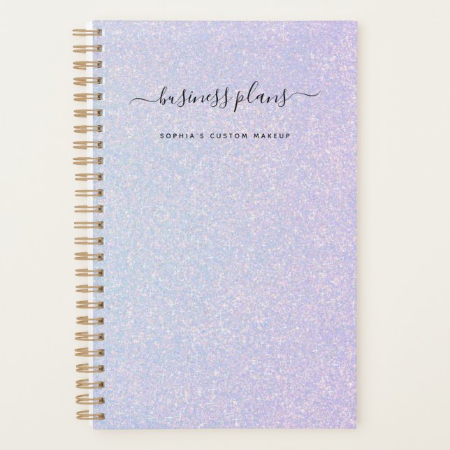 Agenda Elegante Pastel Dreamy | Azul glam y rosa (Anverso)