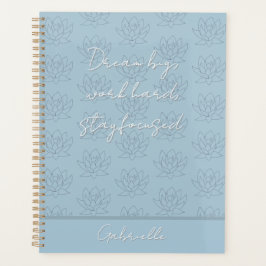 Agenda Elegante pato huevo azul Floral Lotus Dream Big