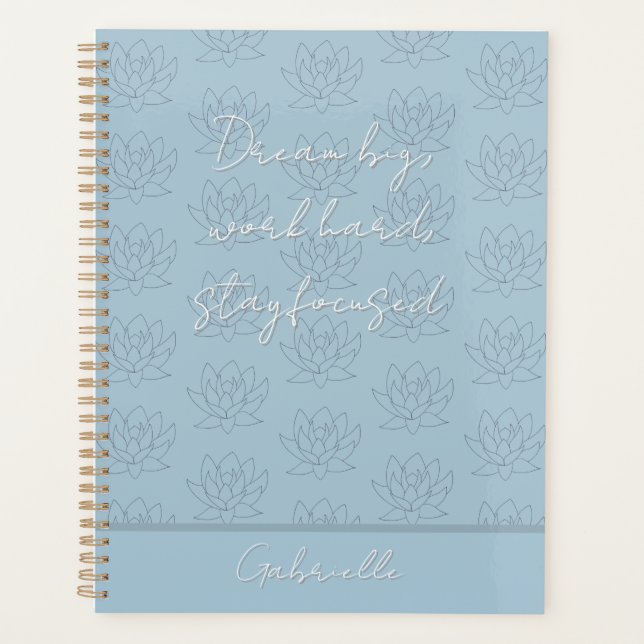 Agenda Elegante pato huevo azul Floral Lotus Dream Big (Anverso)