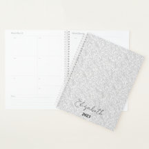 Elegante patrón blanco personalizado, año personal