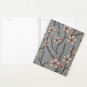 Agenda Elegante patrón de cereza de flor rosa dulce