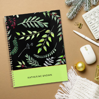 Agenda Elegante patrón de hojas clásico lindo