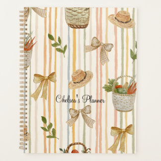 Agenda Elegante patrón de jardín floral con nombre person