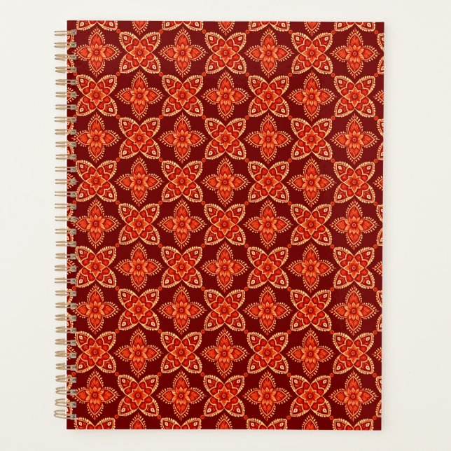 Agenda Elegante patrón floral de Moda Boho (Anverso)